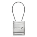 Stripe Logo on Satin-Chrome Cable Keychain - Officially Licensed for Dodge