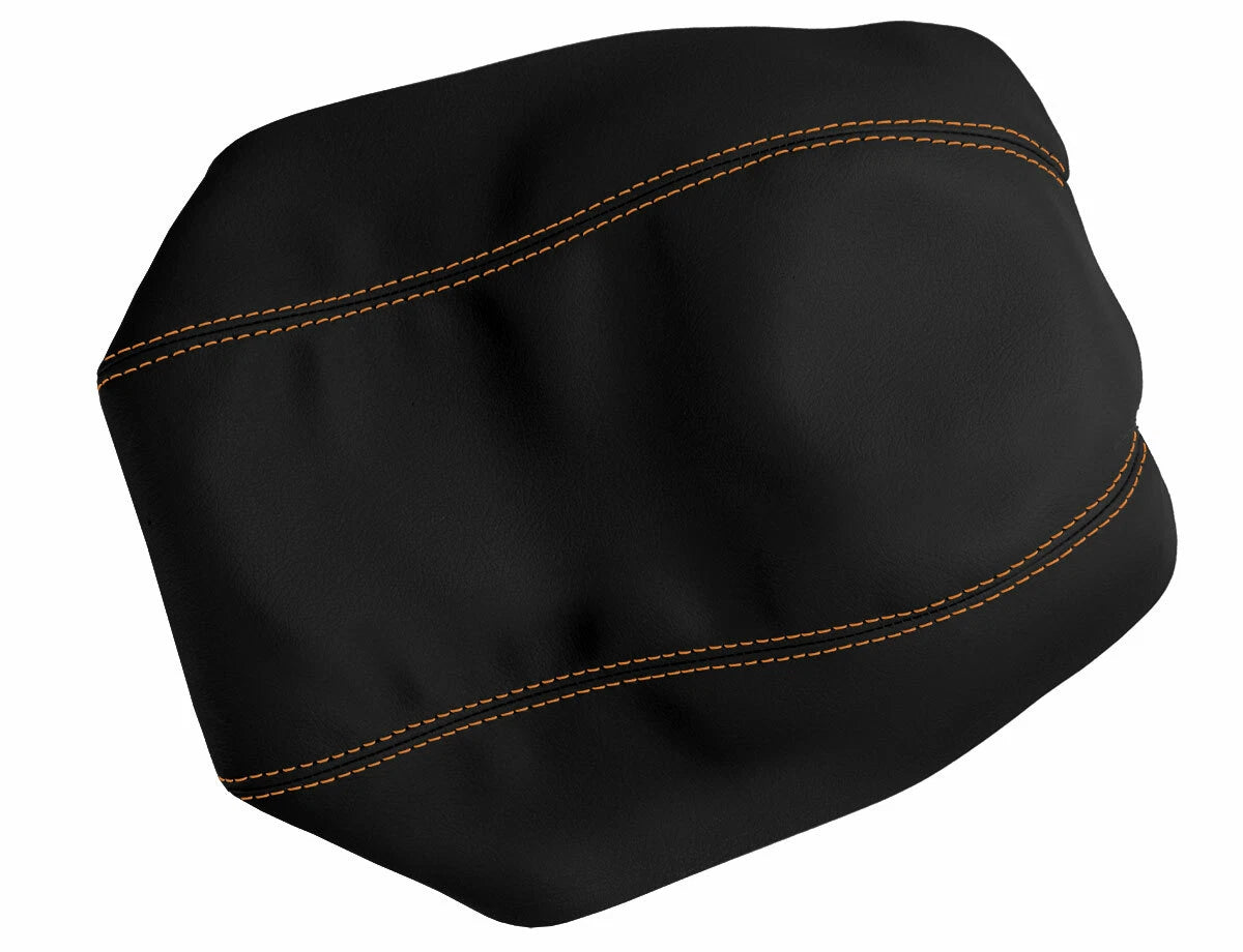 Leather Console Lid Armrest Cover for Dodge Avenger (2008–2014) Orange Stitch