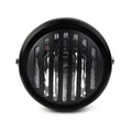 6.5" Round Scalloped Finned Grill Headlight for Harley Sportster