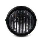 6.5" Round Scalloped Finned Grill Headlight for Harley Sportster