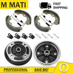 2 Front Brake Drums & Shoes for Kawasaki Mule 2510 Diesel (2000–2001)