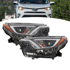 Pair of LED Headlight Headlamps for Toyota RAV4 (2016–2018) Chrome