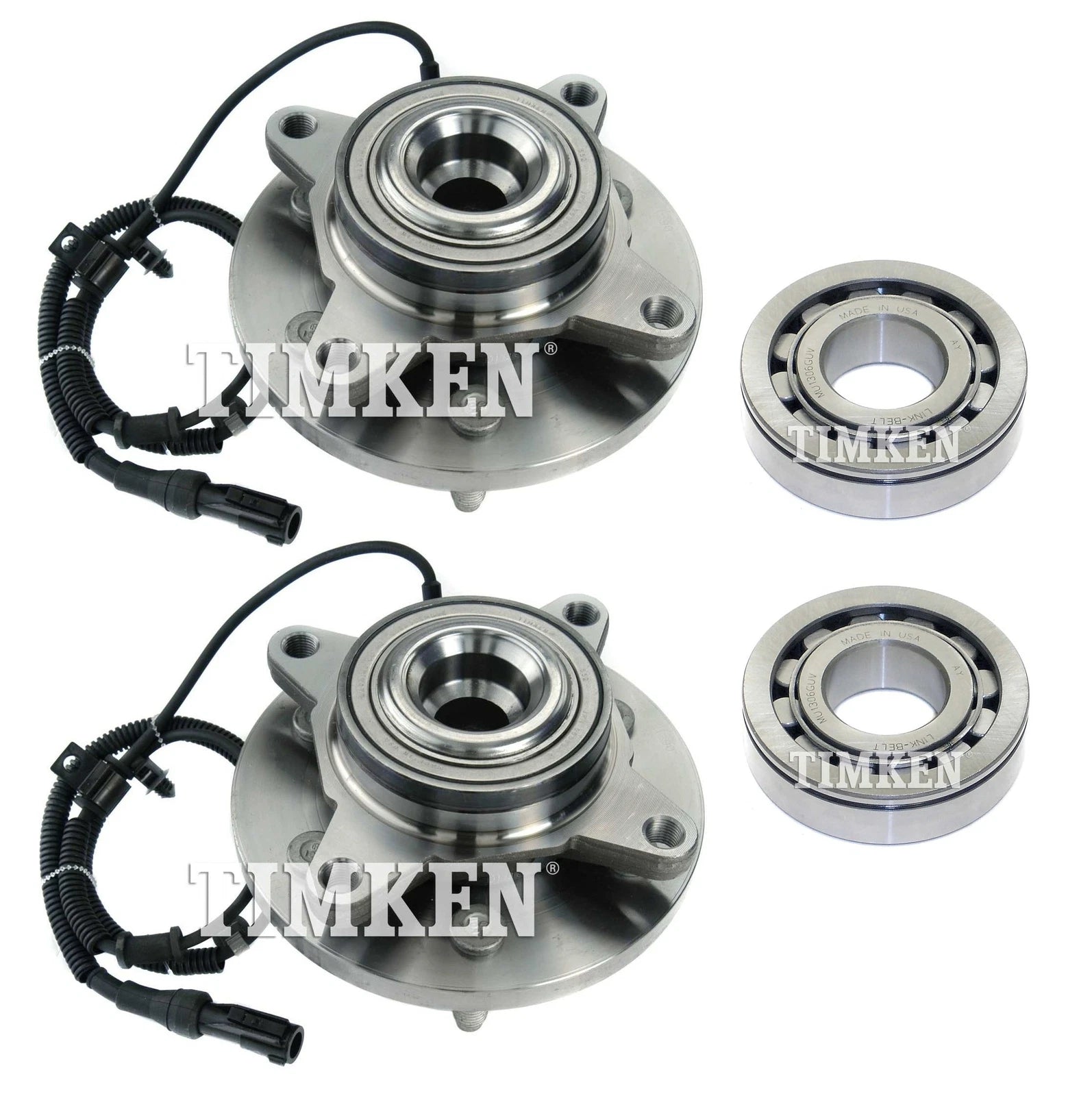 Front and Rear Wheel Bearings & Hubs Kit for Ford F-150 RWD (2009–2010)