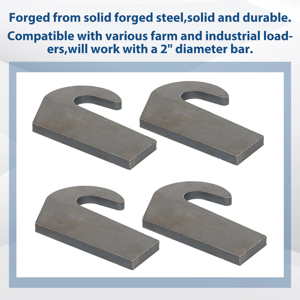 Set of 4 Mounting Brackets for Pin Type Over The Bucket Loader Forks (6500lb)