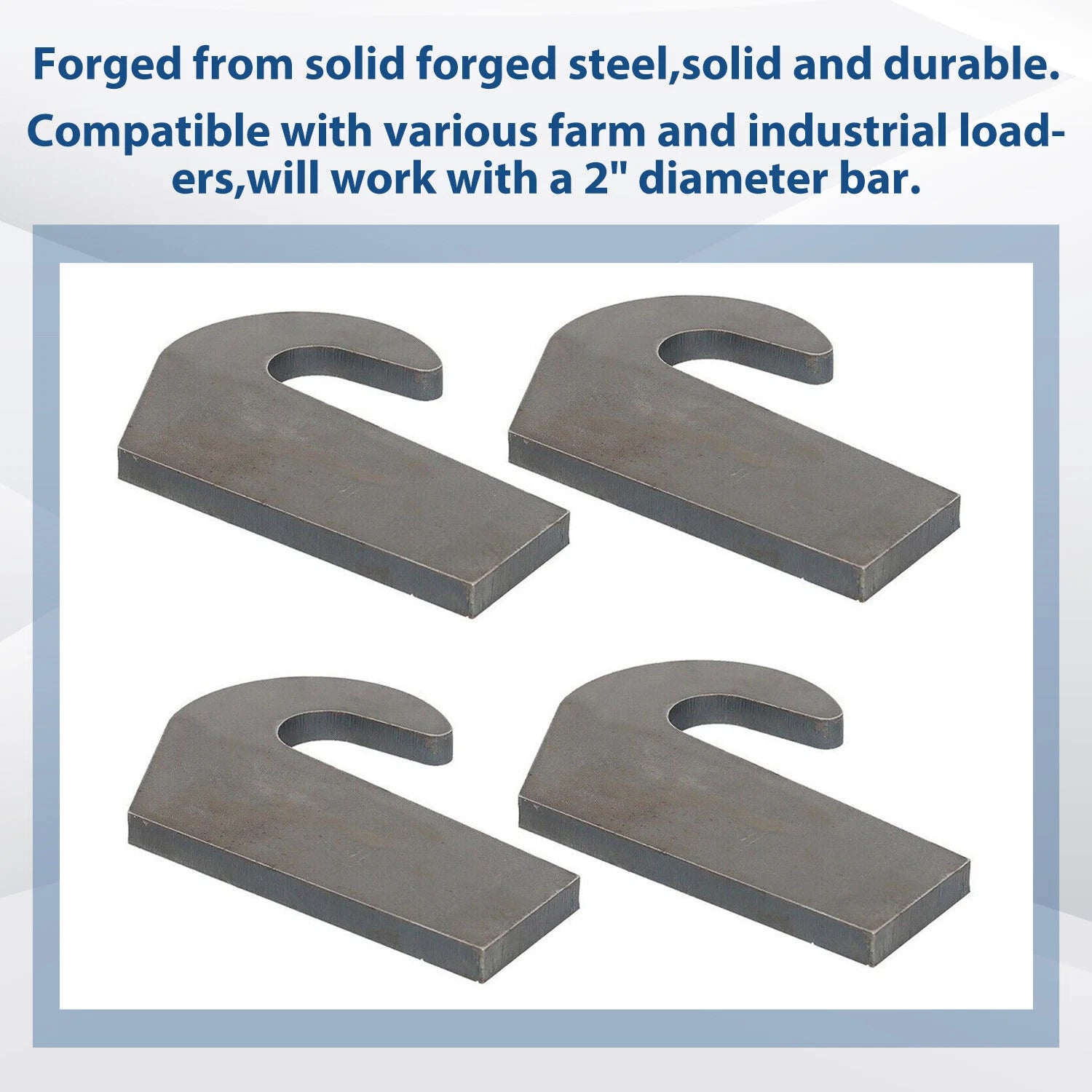 Set of 4 Mounting Brackets for Pin Type Over The Bucket Loader Forks (6500lb)