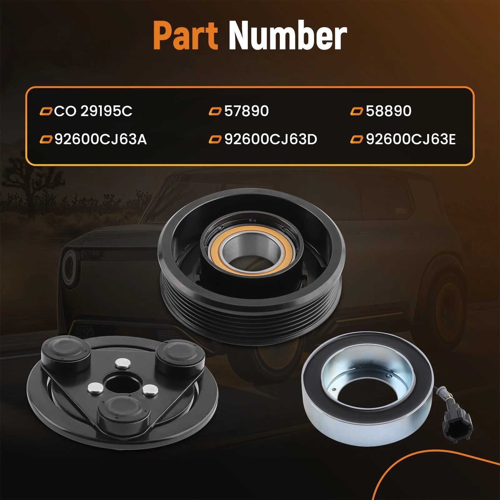 AC Compressor Clutch Kit for Nissan Cube Versa (2007–2012) 57890, 58890