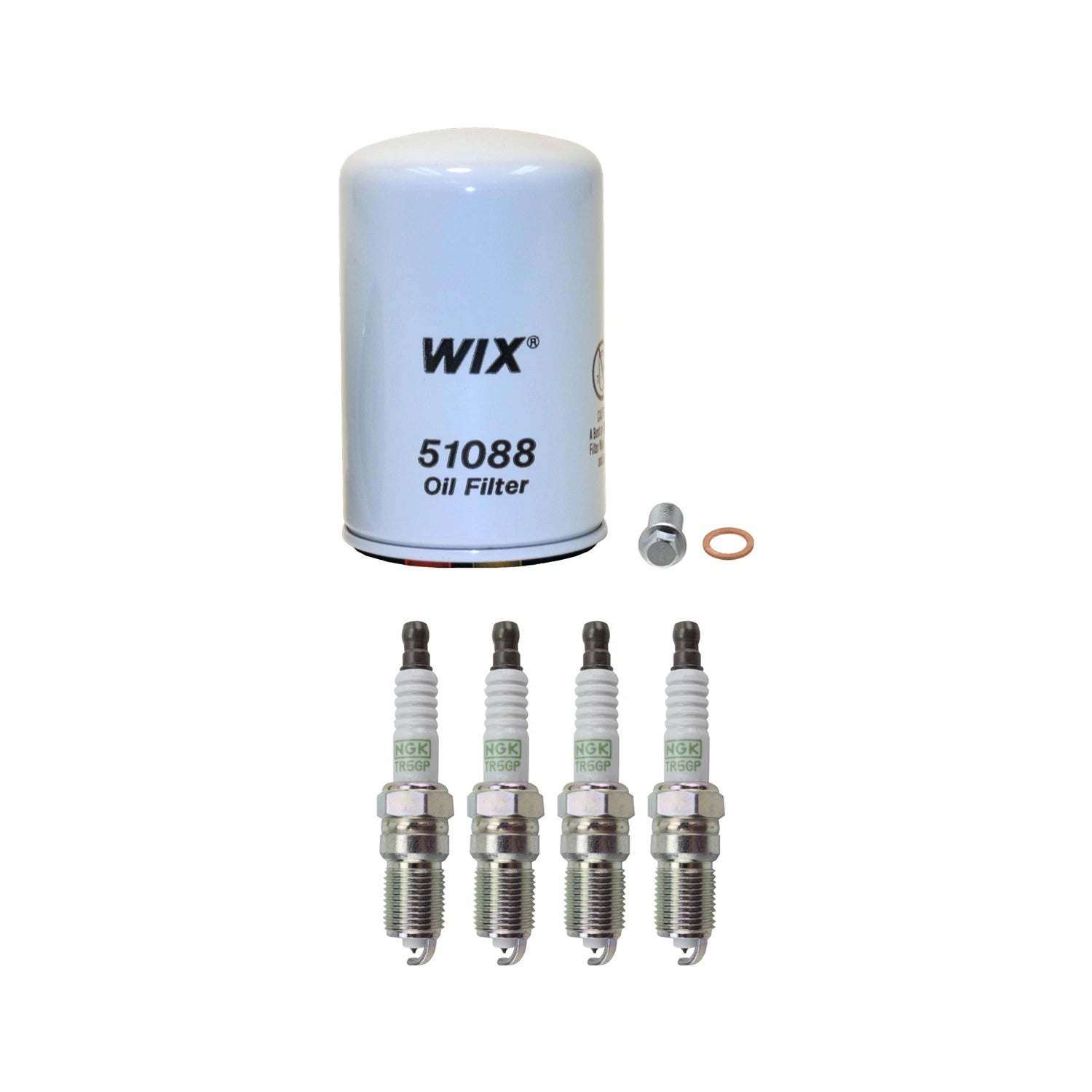 Wix Engine Oil Filter & NGK 4 Platinum Spark Plugs for W201 190E (1982–1993)