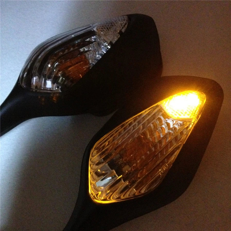 Set of 2 Black Side Mirrors with Turn Signals for Honda CBR 1000RR (2008–2012)