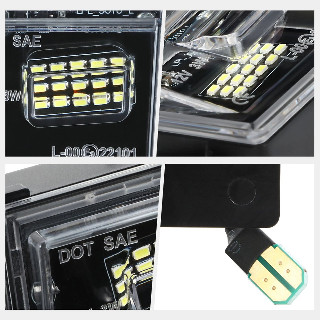 2X Waterproof White LED License Plate Lights for Silverado/Sierra (2014–2019)