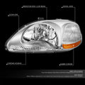 Set of 2 Chrome Housing Amber Corner Headlights for Honda Civic EK/EJ/EM (1996–1998)