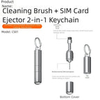 Compact Aluminum Cleaning Brush with SIM Card Tray Tool for Smartphones