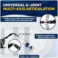 Universal U-Joint Telescopic Tiller Extension Handle (36" – 53")