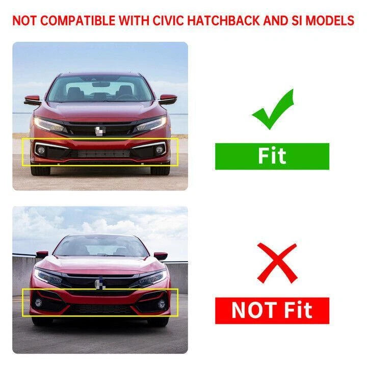 Front Grille for Honda Civic (2019–2021) Type-R Style Black Mesh