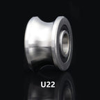 2X U22 Groove Round Bottom Track Pulley Bearing Sliding Rollers