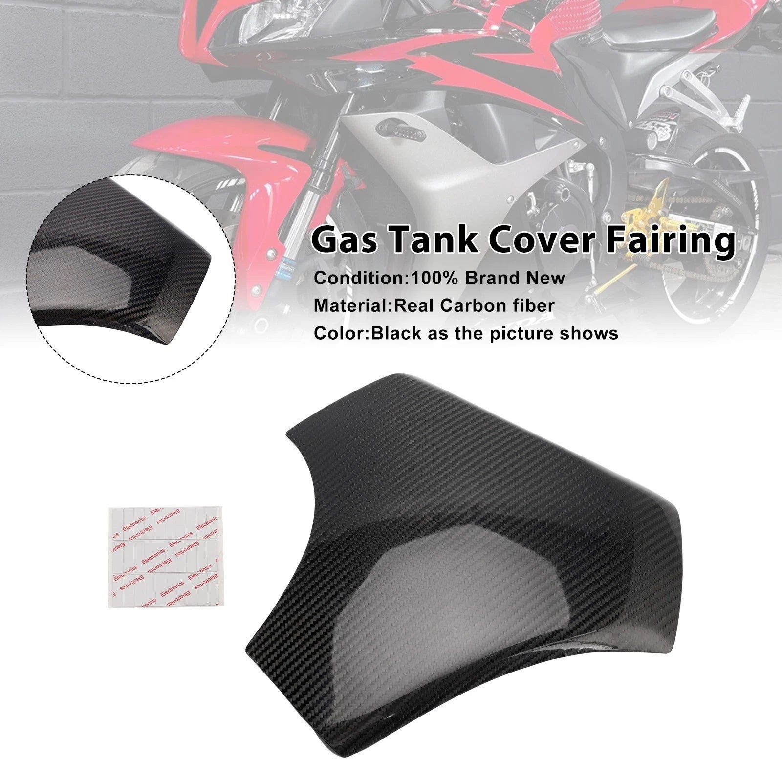 Carbon Fiber Tank Cover Fairing for Honda CBR600RR (2007–2012)