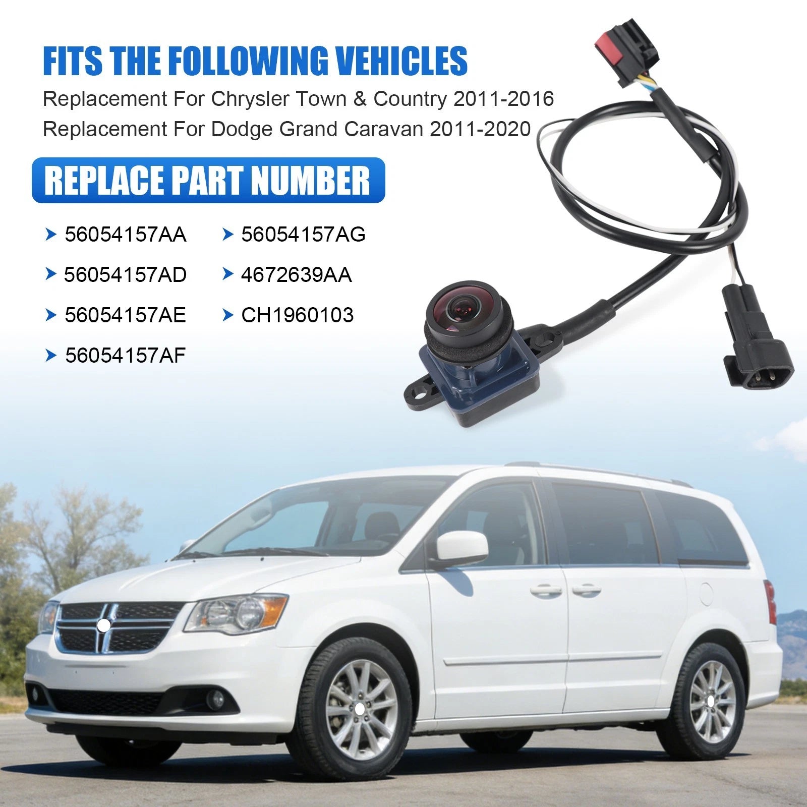Rear View Backup Camera for Chrysler Town & Country (2011-2016)