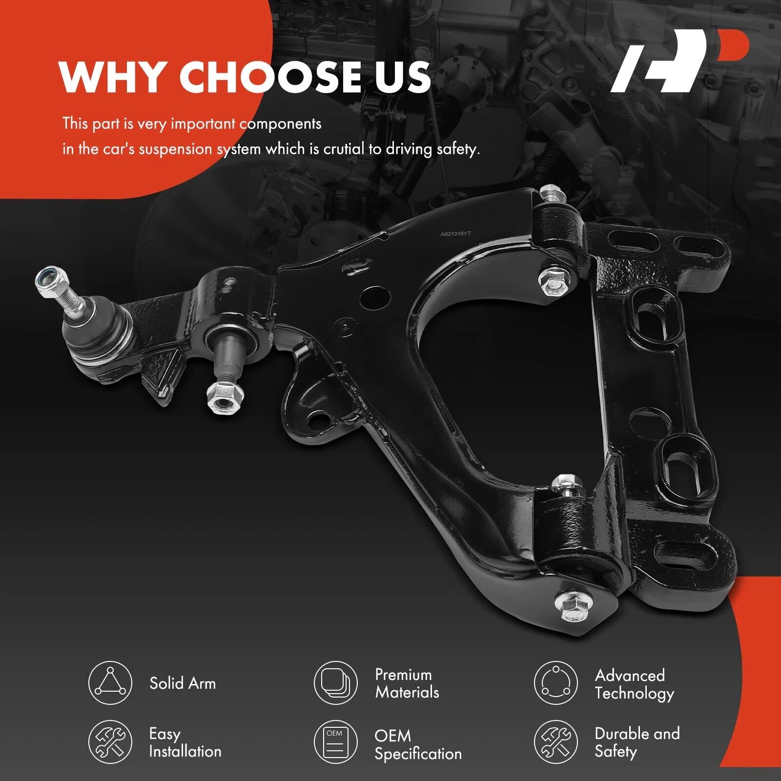 Front Left Lower Control Arm with Ball Joint for Chevy Trailblazer (2002-2009)