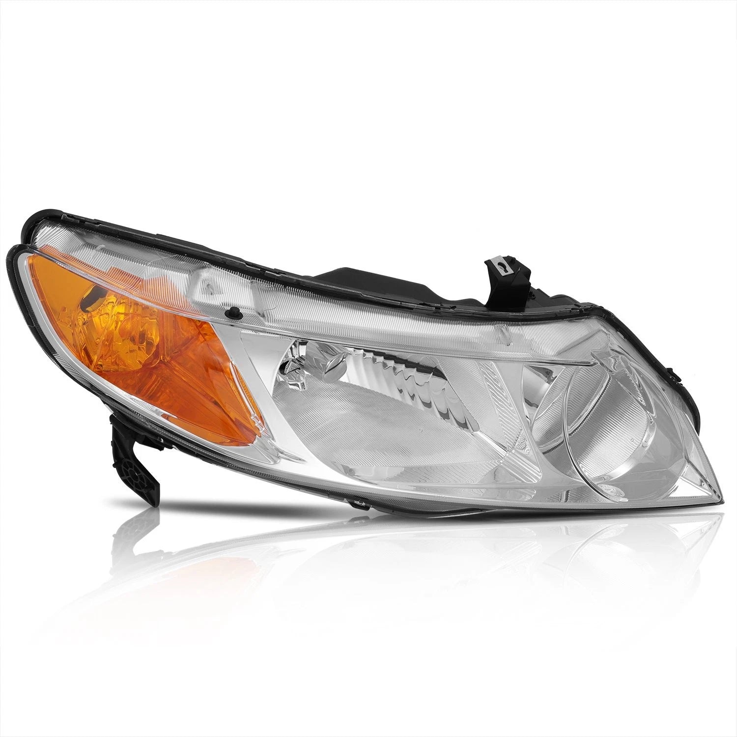 Headlights Pair for Honda Civic 4Dr Sedan (2006–2011) Chrome Housing