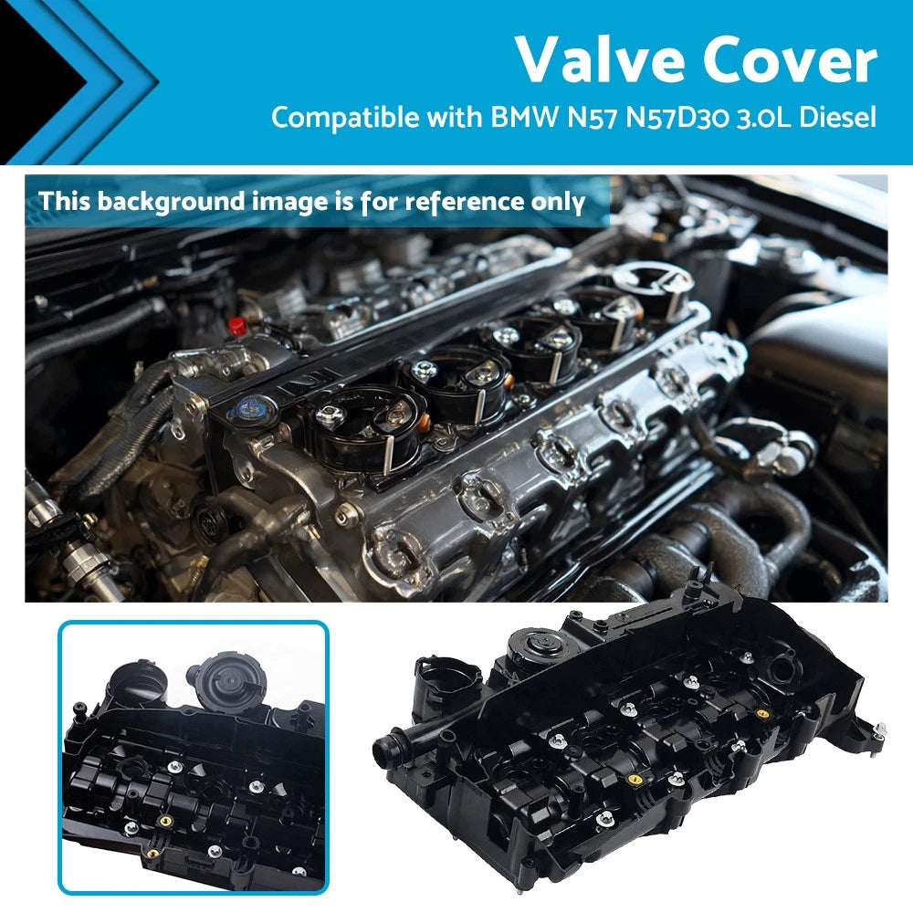 Rocker Valve Cover for BMW 3 5 7 X3 N57 N57D30 (2010–2020) 11127823181