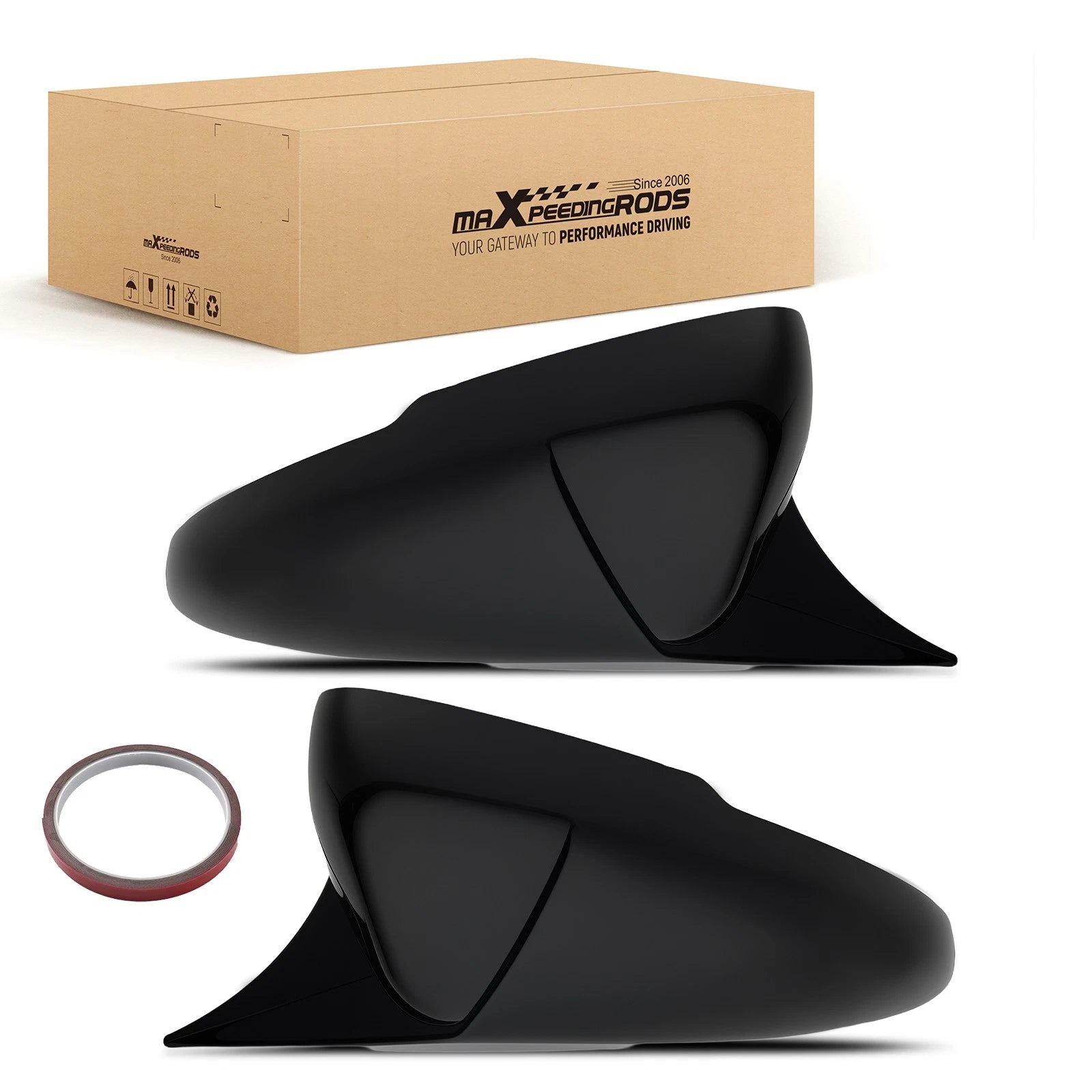 Set of 2 Side Mirror Cover Caps for Honda Accord (2018–2022) Black