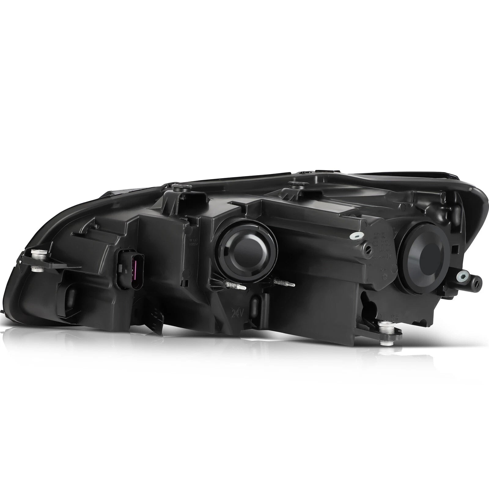 Set of 2 Black Housing Headlights for Volkswagen Passat (2012–2015)