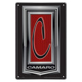 Camaro Metal Sign for Chevrolet Camaro (18 X 12) - Black & Red