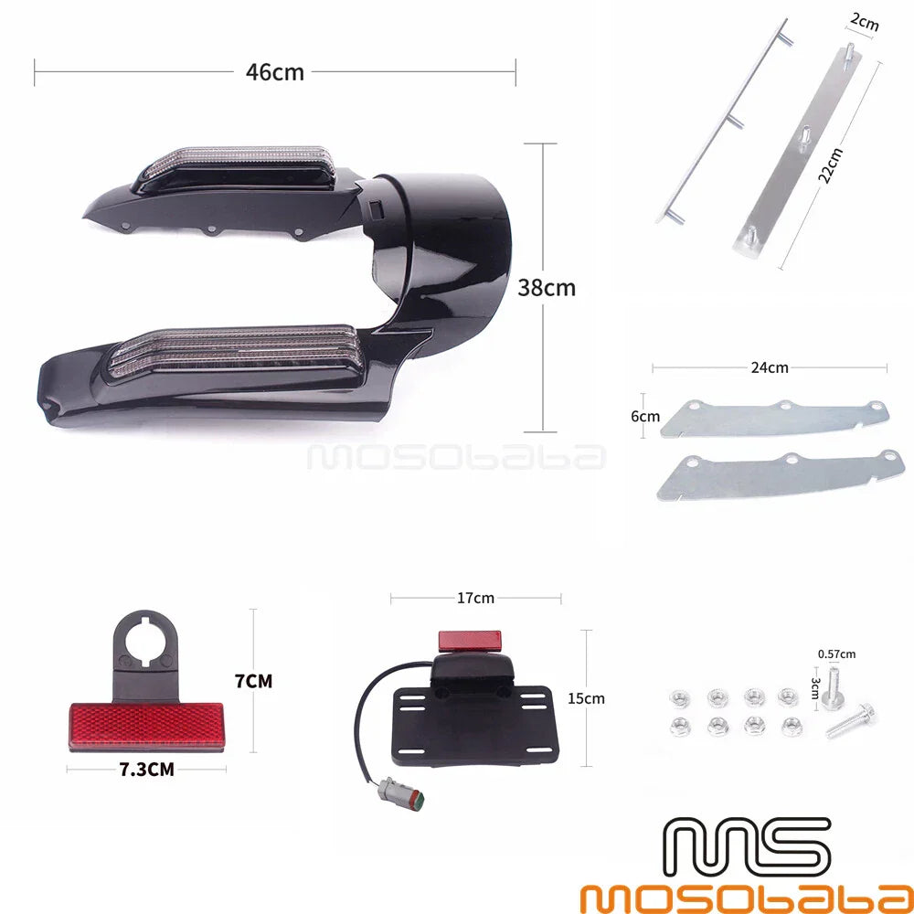 Rear Fender Extension with LED Turn Signal Light for Harley Touring FLHR CVO