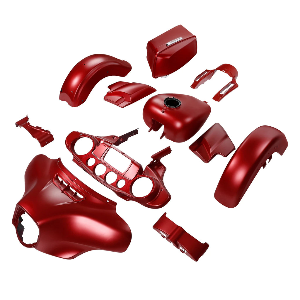 Fairings Bodywork Kit for Harley Touring Street Glide (2014–2024) - Wicked Red Denim