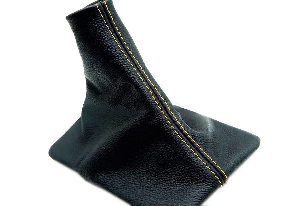 Shift Boot Cover for Ford Mustang (2005–2009) Yellow Stitch PVC Leather