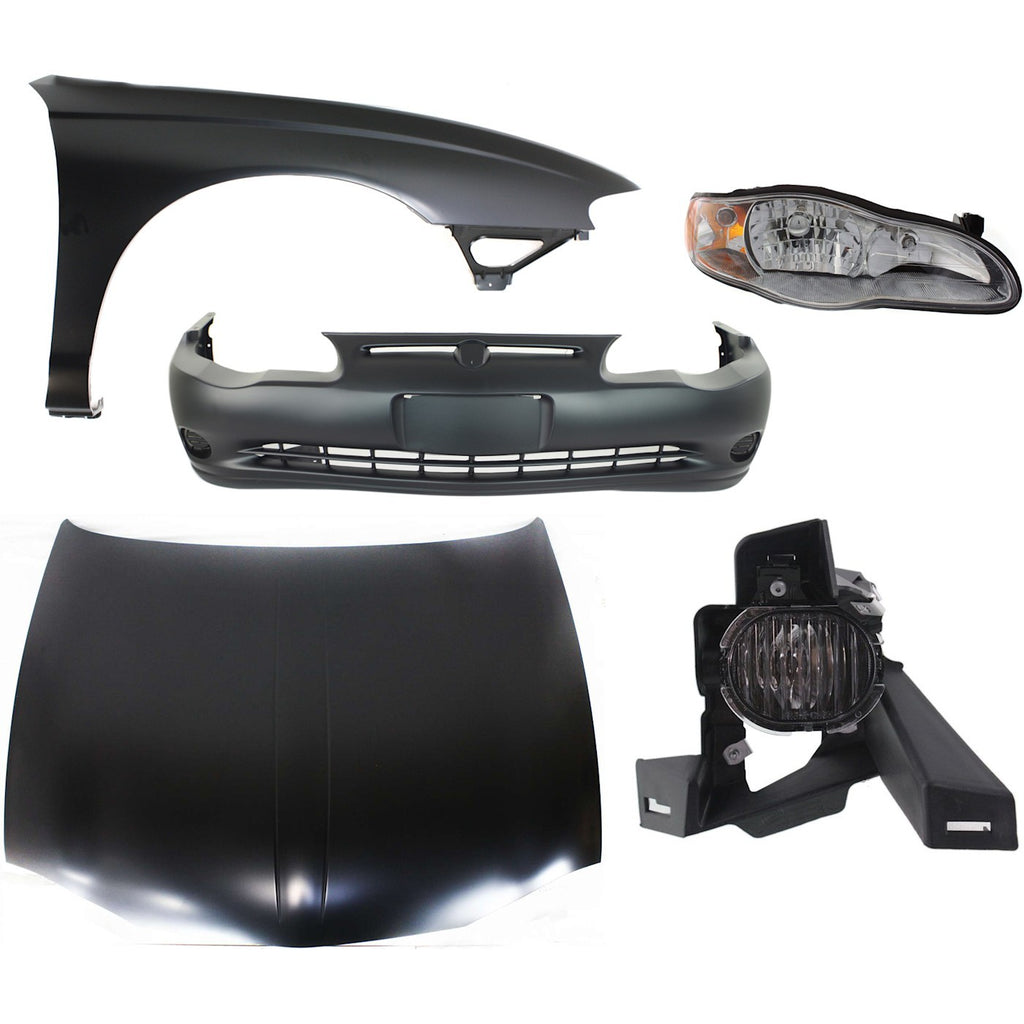Bumper Cover Kit for Chevy Monte Carlo (2000–2005) 5-Piece Set