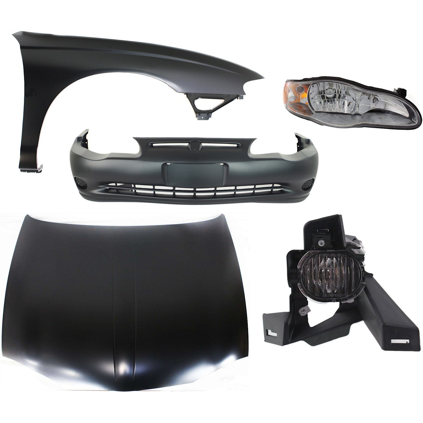 Bumper Cover Kit for Chevy Monte Carlo (2000–2005) 5-Piece Set