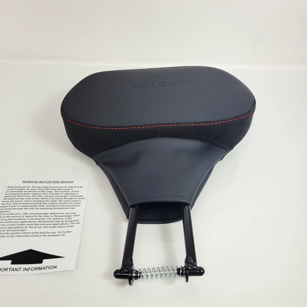 Backrest for Harley Davidson Touring CVO (2014–2023) 52300725 Black Red Stitching