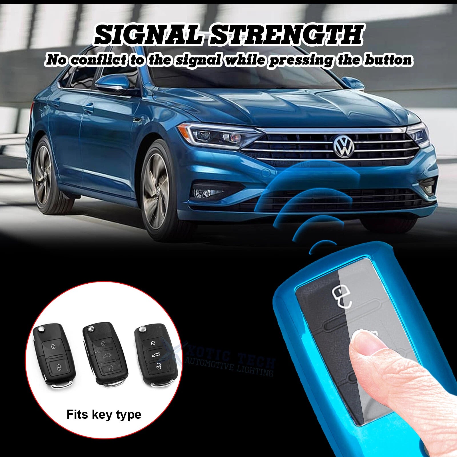 Soft Exact Fit Folding Key Shell Case for VW Beetle Golf (2015-2019)