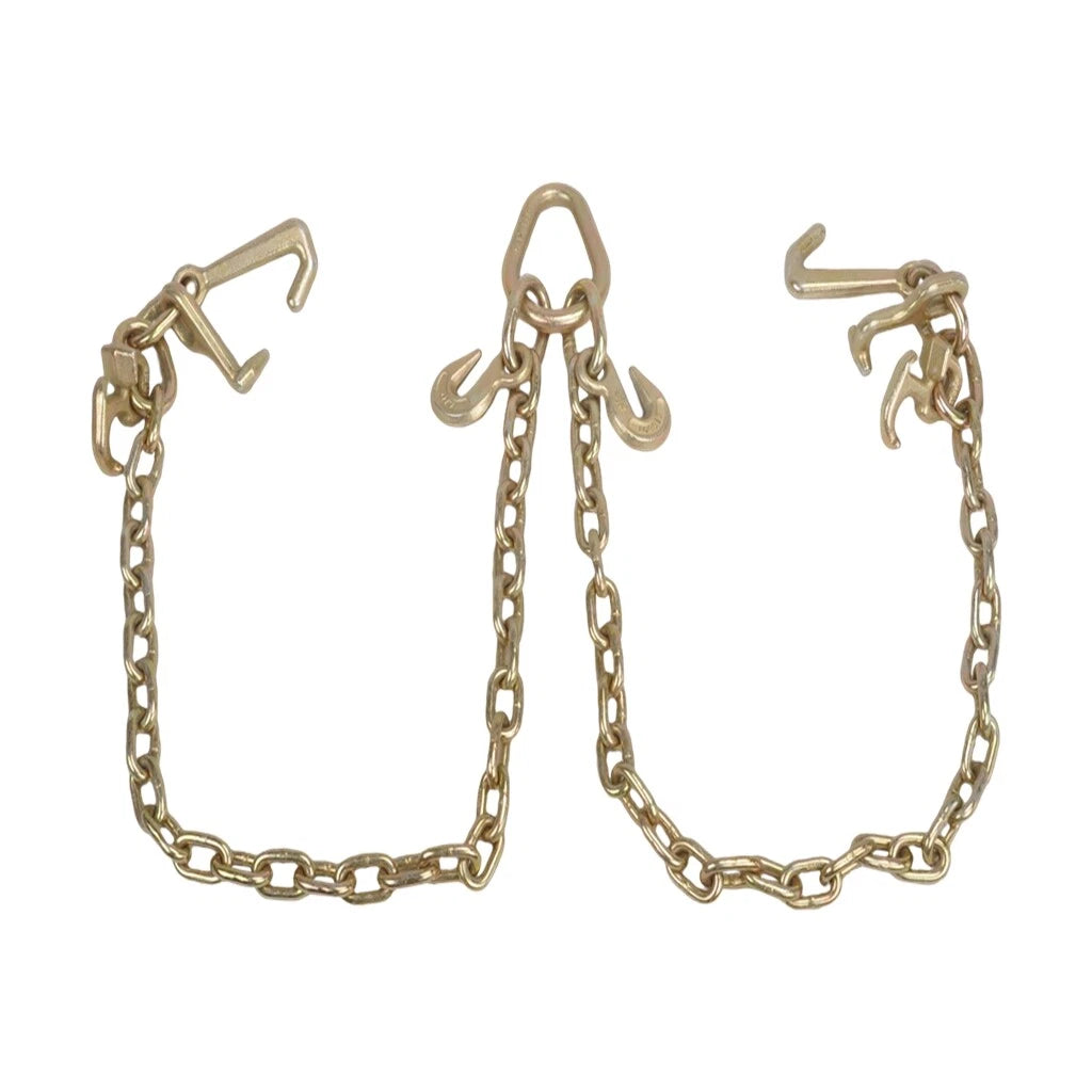 G70 V-Chain Bridle for Tow Chain with RTJ Cluster Hooks & Grab Hooks (3')