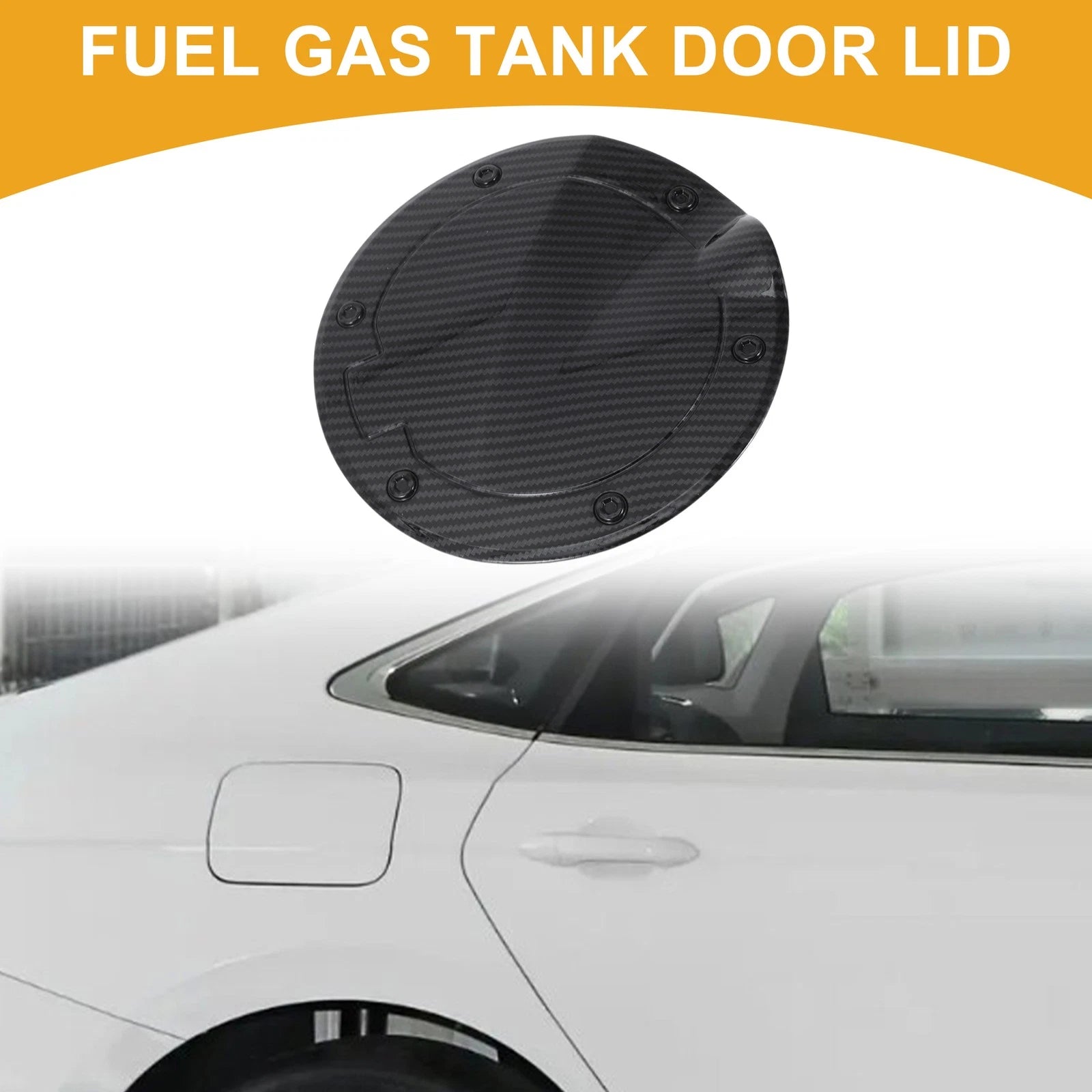 Fuel Tank Door Cap for Toyota Tundra (2022–2025) Adhesive Type Carbon Fiber Black