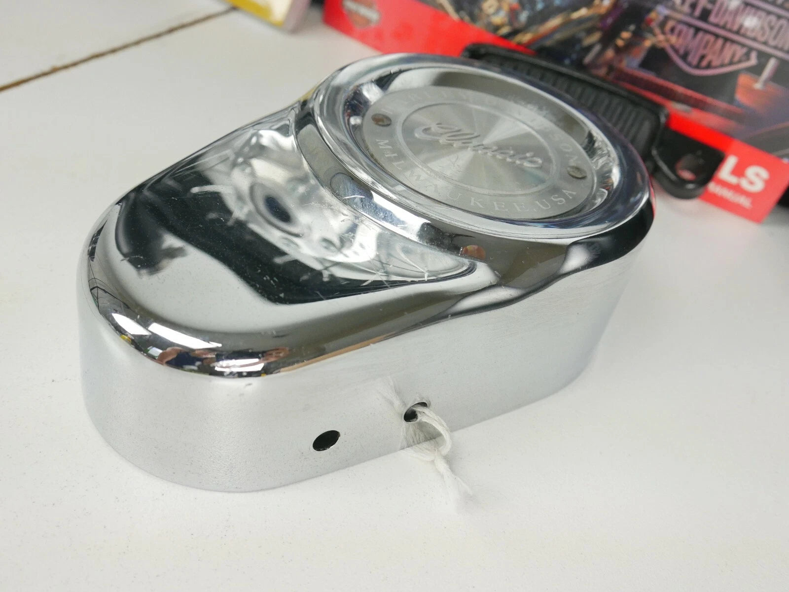 Genuine OEM Left Chrome Front Brake Caliper Cover for Harley Davidson FLHT (1987–1999)