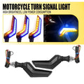 2X Universal Motorcycle Sequential Turn Signal Lights Amber/Blue Waterproof