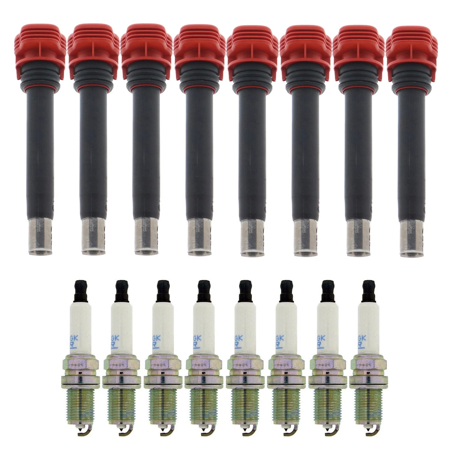 Set of 8 Ignition Coils & NGK Laser Platinum Spark Plugs for Audi A6 Quattro R8 V8 (2006–2015)