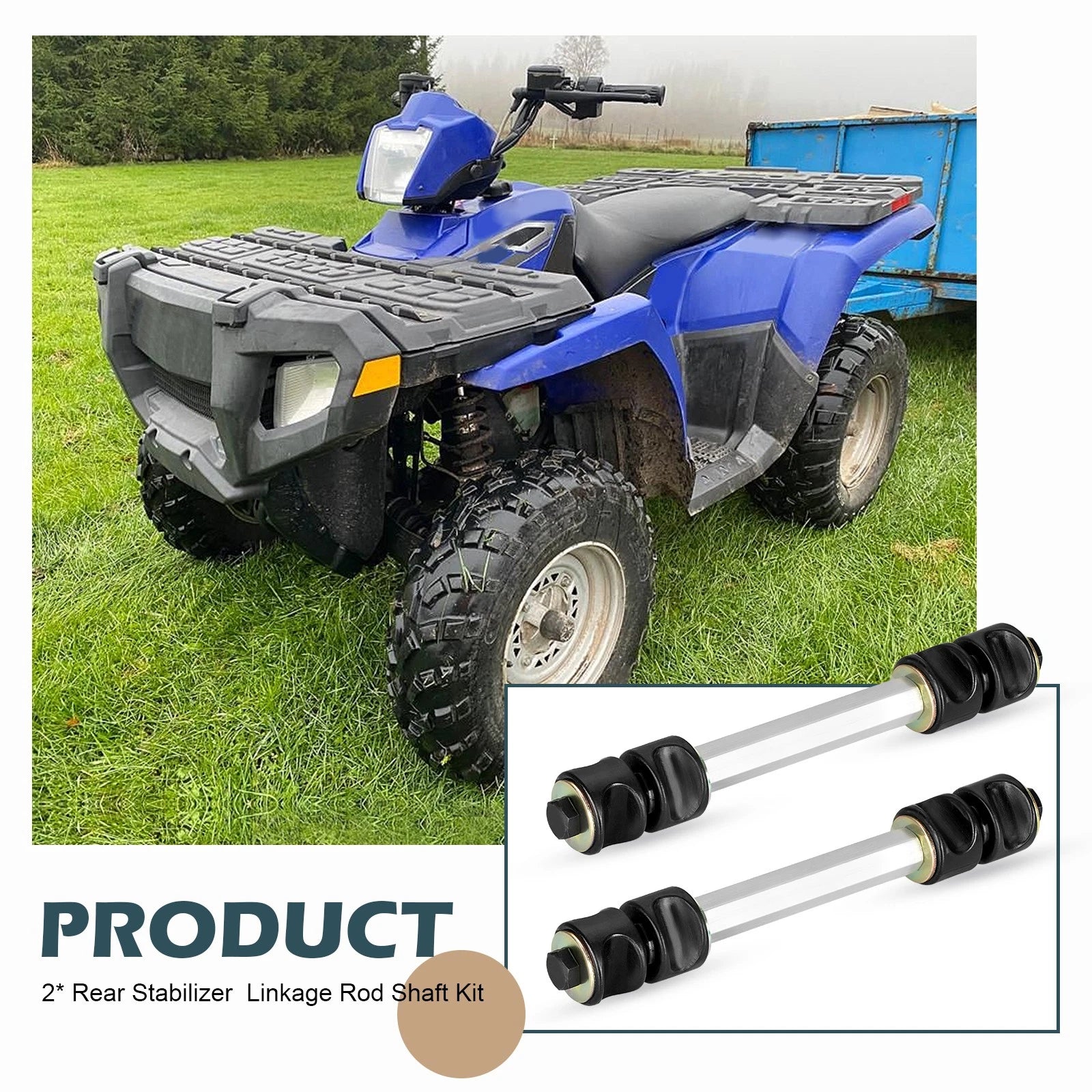 Rear Stabilizer Linkage Rod Shaft Set of 2 for Polaris Sportsman 600 (2003–2005)