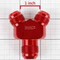 2X 10-AN Male Flare Y-Block Splitter Adapter 8-AN Red Anodize Reducer Fitting