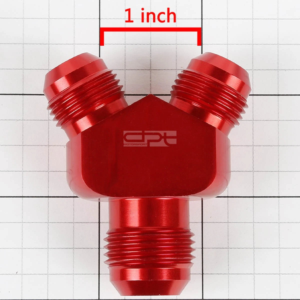 2X 10-AN Male Flare Y-Block Splitter Adapter 8-AN Red Anodize Reducer Fitting