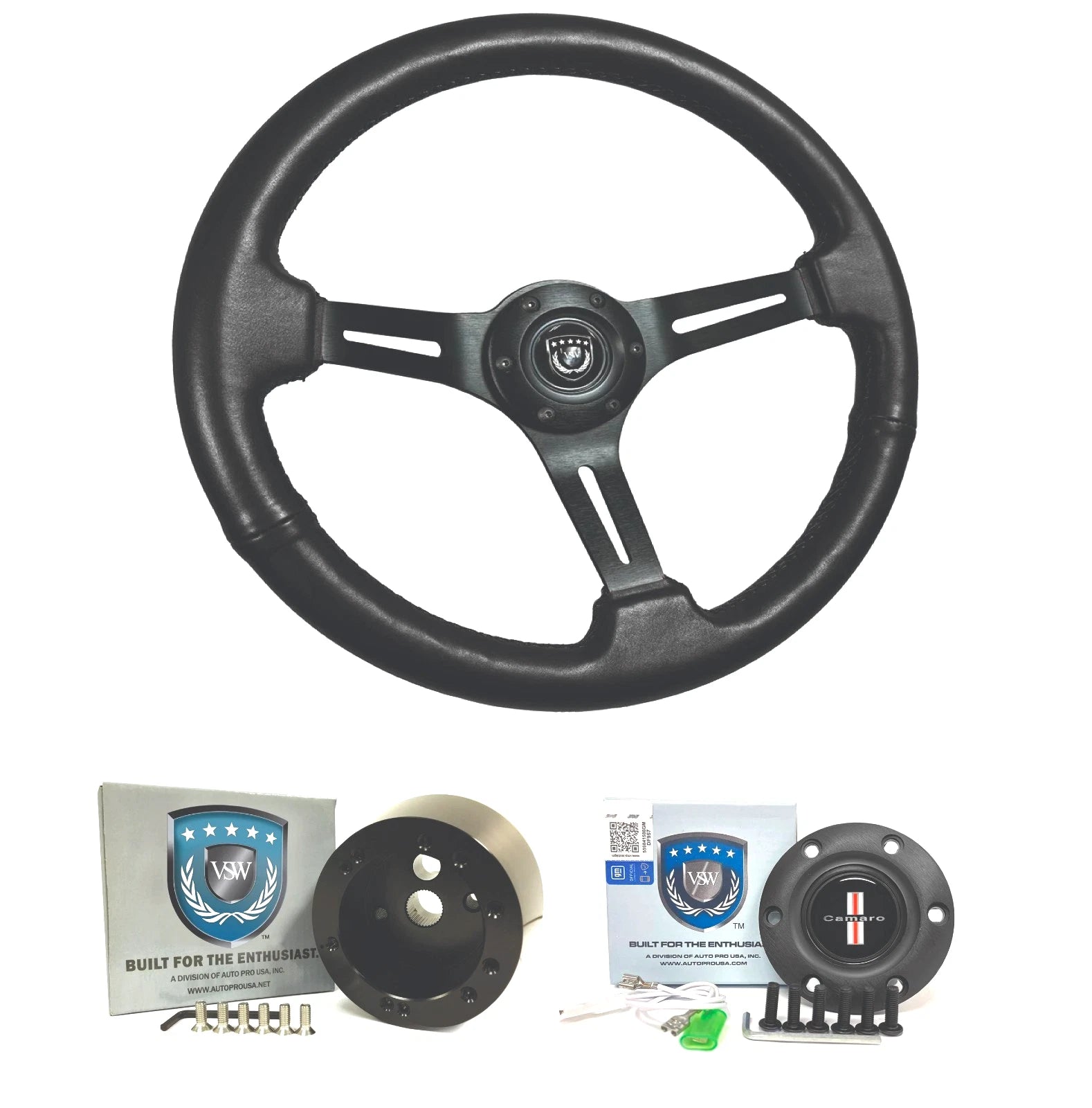 Steering Wheel Leather Slotted Design for Chevrolet Camaro (1969–1994)