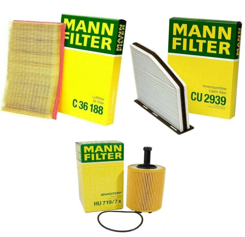 Mann Oil Air Paper Cabin Filter Kit for Audi A3 Quattro (2006–2013)