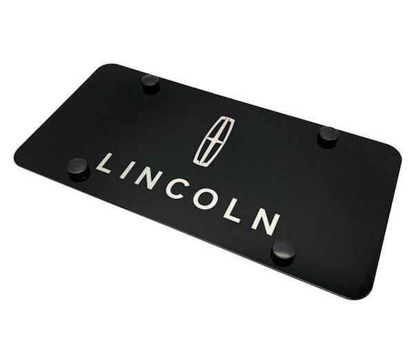 License Plate Frame Black Stainless Laser Etched Lincoln Script for Lincoln (2000–2020)