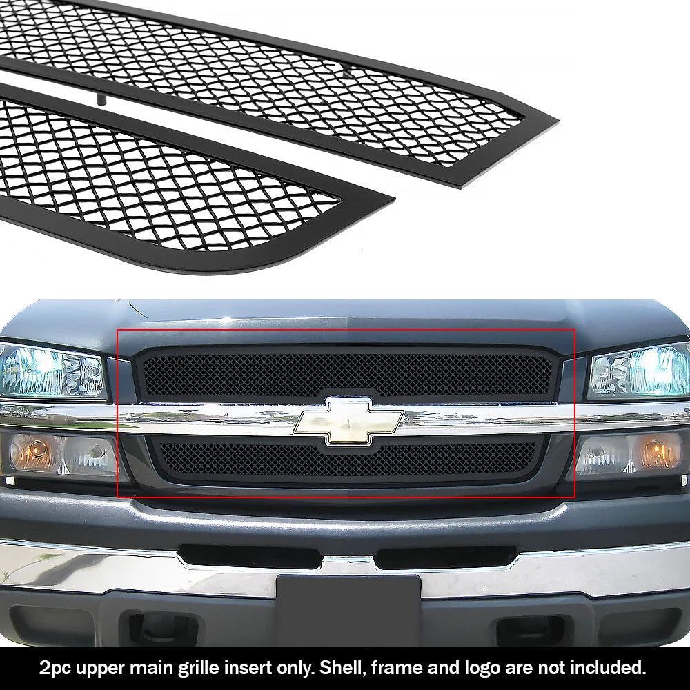 Upper Black Mesh Grille for Chevy Silverado 1500/2500 (2003-2005)