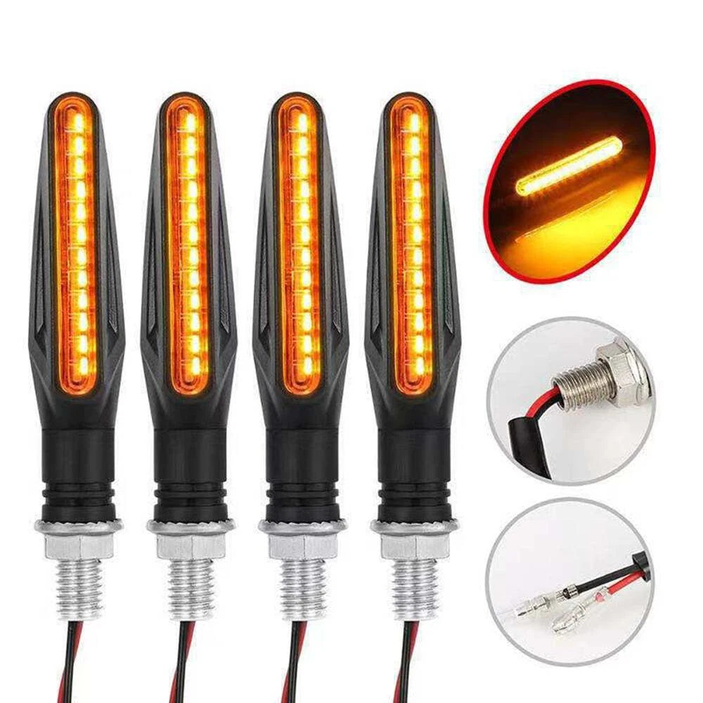 4X Sequential Flowing LED Turn Signal Indicator Lights for Motorcycle
