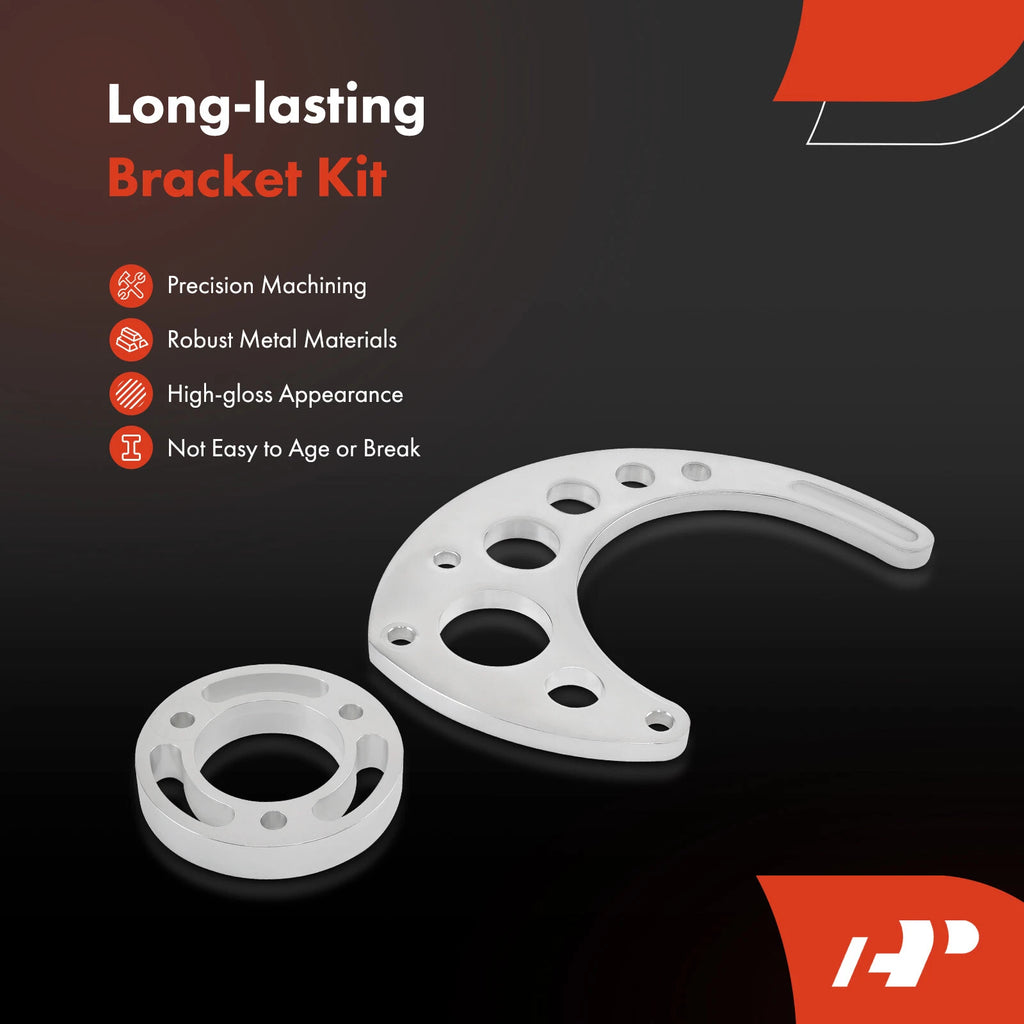 Aluminum Polished Alternator Bracket Kit for Chevy BBC V8 (GEN)