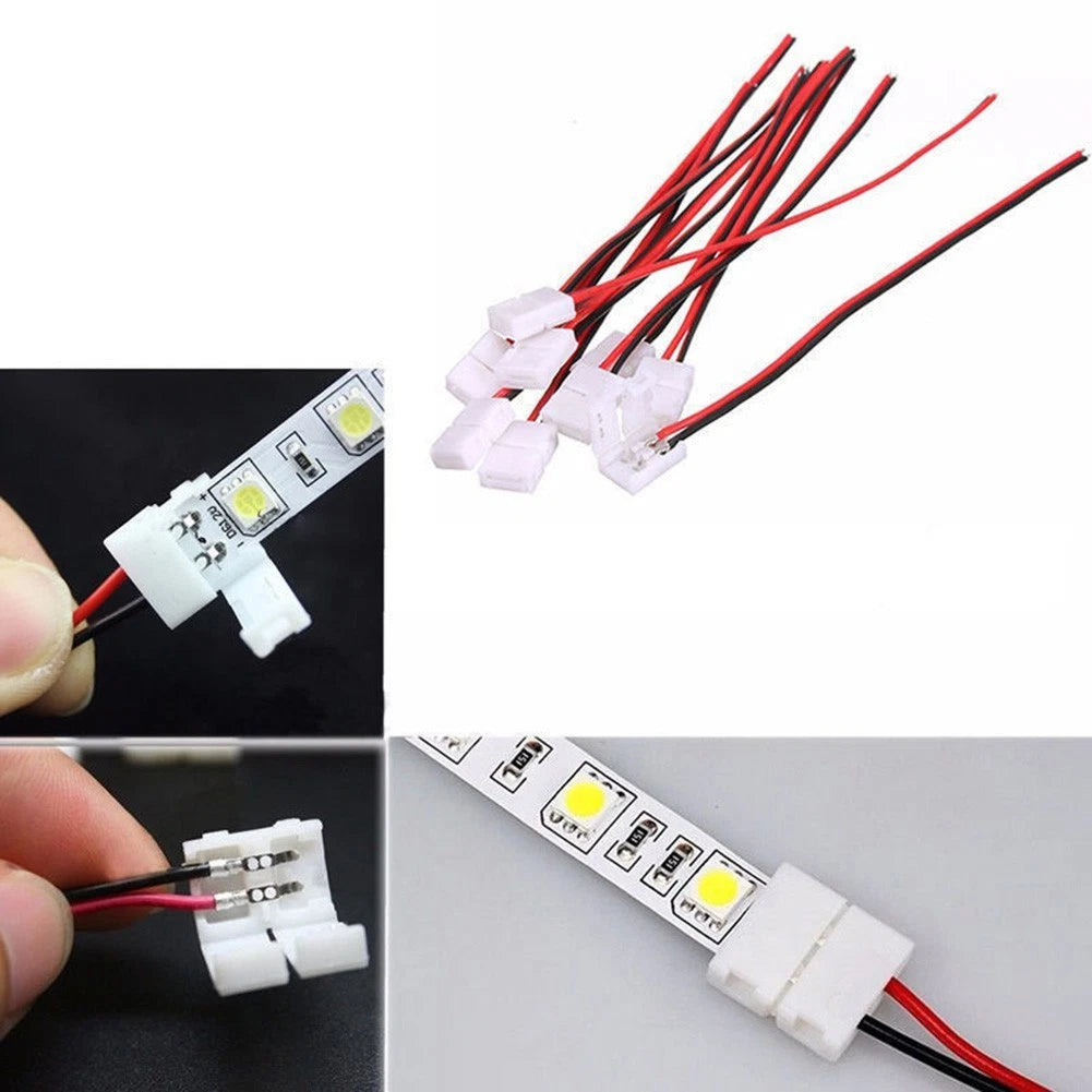 Set of 10 Connector for 3528 5050 LED Strip 8mm 10mm 2 Pin