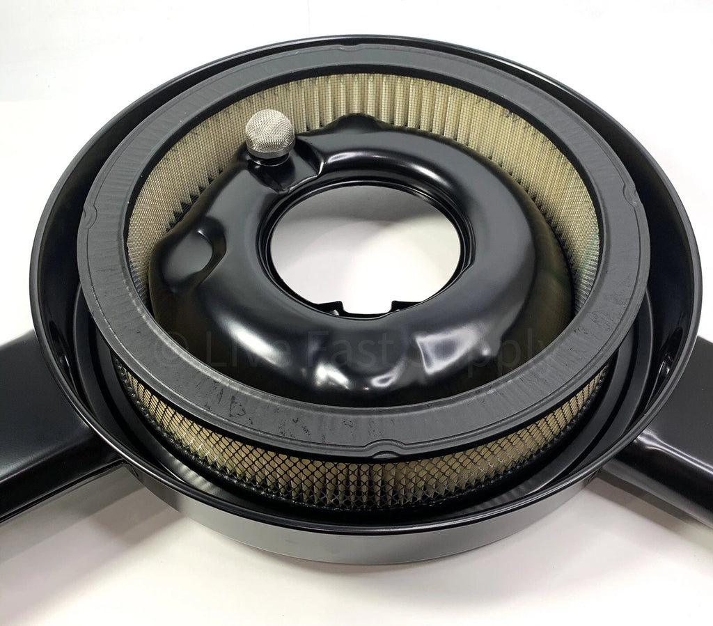 Dual Snorkel Air Cleaner Black Lid Replacement for 1970–1972 Chevy Camaro
