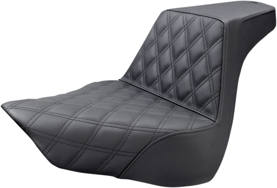 SADDLEMEN Step-Up Seat for FL/FX (2018–2024) - Black, Lattice Stitch 818-27-172